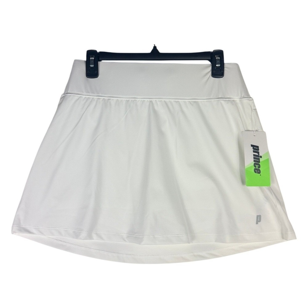 Prince Womens Match Knit Skort White Tennis Pickleball Skirt Size M WPT17200 NEW